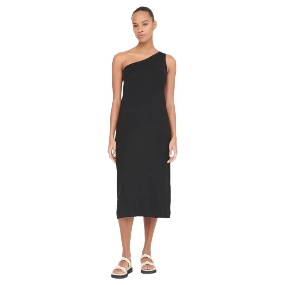 NWOT Ninety Percent Black Stretch Asymmetric Strap Dress | One-Shoulder Dress